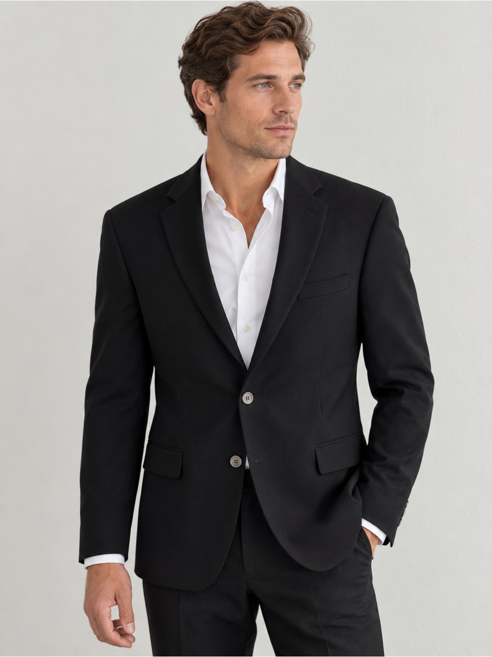 Calvin Klein Men's Black Two-Button Tailored Blazer